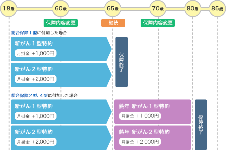 保障の終期と保障内容の変更時期